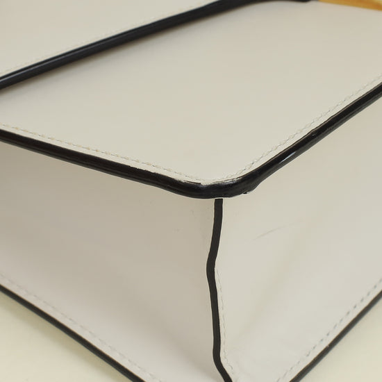 Gucci White Sylvie Small Flap Shoulder Bag