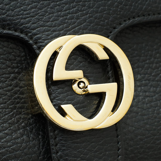 Gucci Black Interlocking G Top Handle Bag
