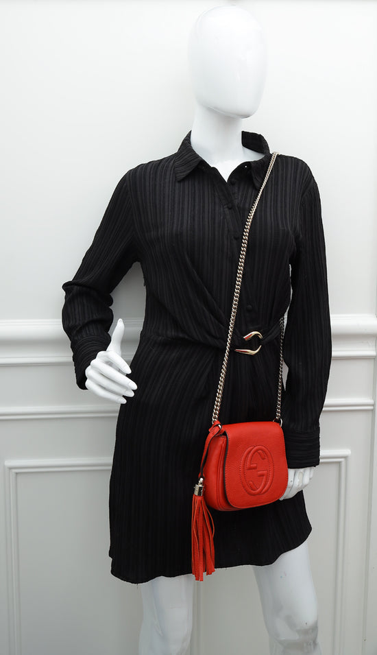 Gucci Red Soho Flap Mini Chain Bag – THE CLOSET
