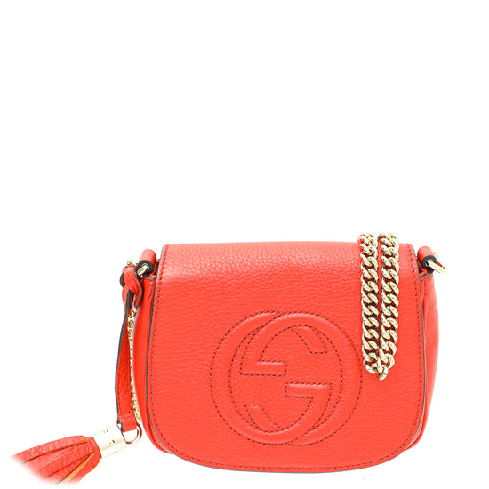 Gucci Red Soho Flap Mini Chain Bag - Main Image