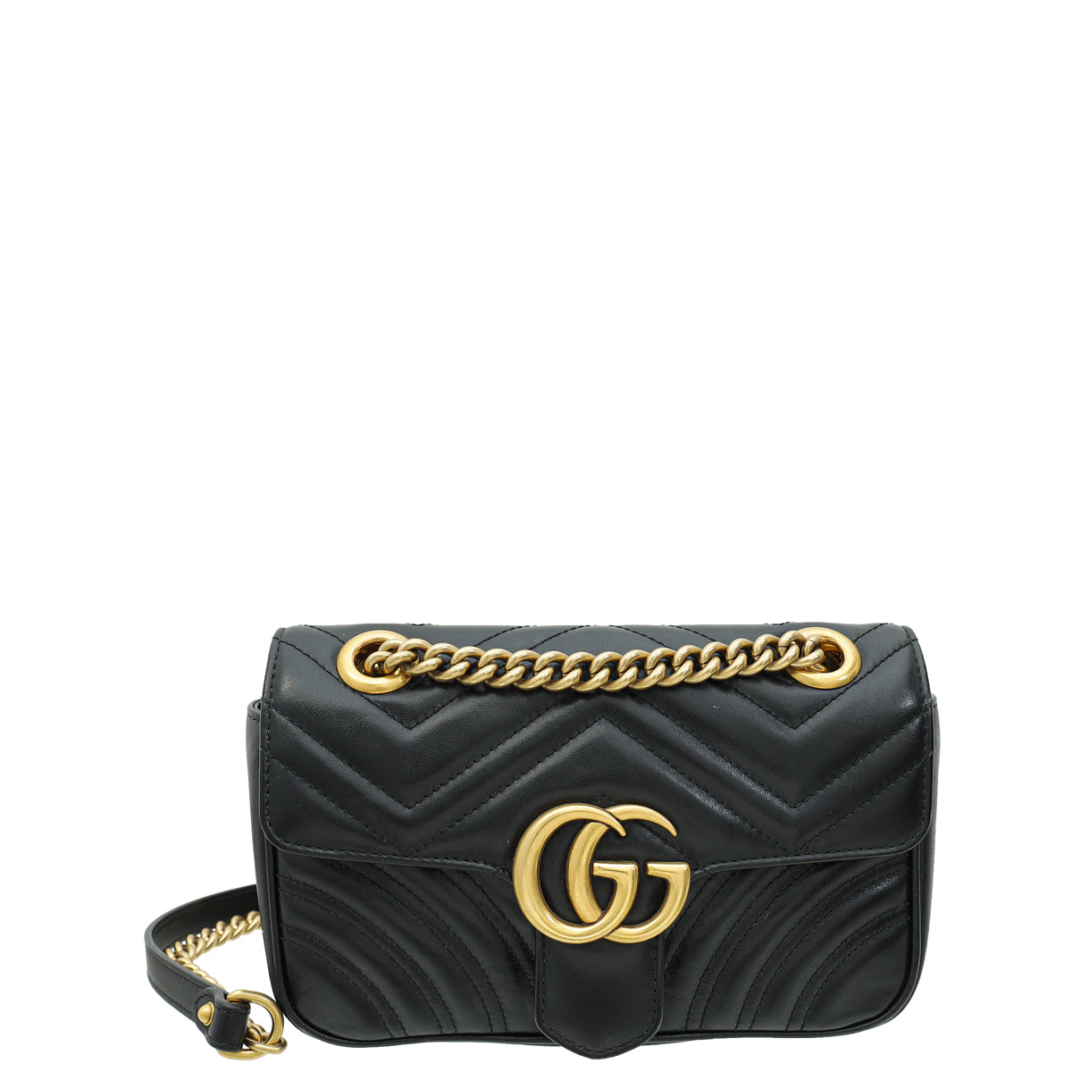 Gucci Black GG Marmont Mini Shoulder Bag-Gucci-THE CLOSET
