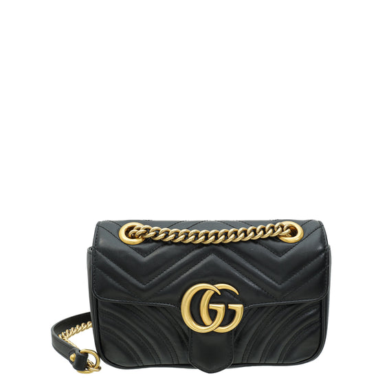 Gucci Black GG Marmont Mini Shoulder Bag