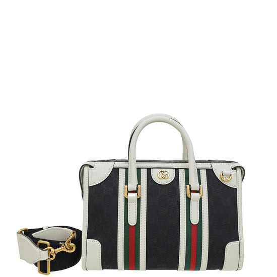 Gucci Bicolor Double G Bauletto Small Top Handle Bag