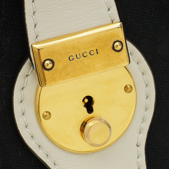 Gucci Bicolor Double G Bauletto Small Top Handle Bag