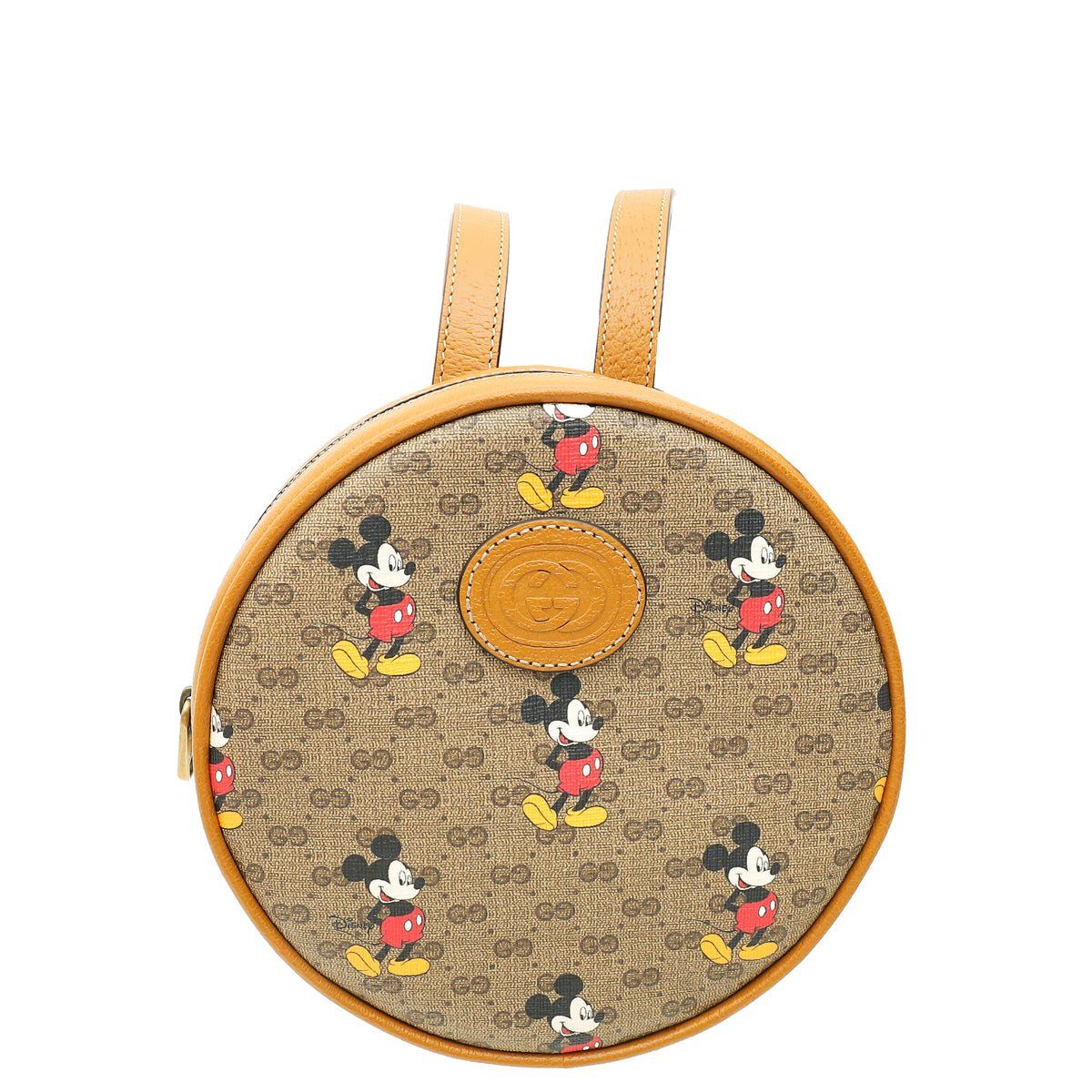Gucci x Disney Beige Vintage GG Supreme Mickey Mouse Round Backpack Bag-Gucci-THE CLOSET