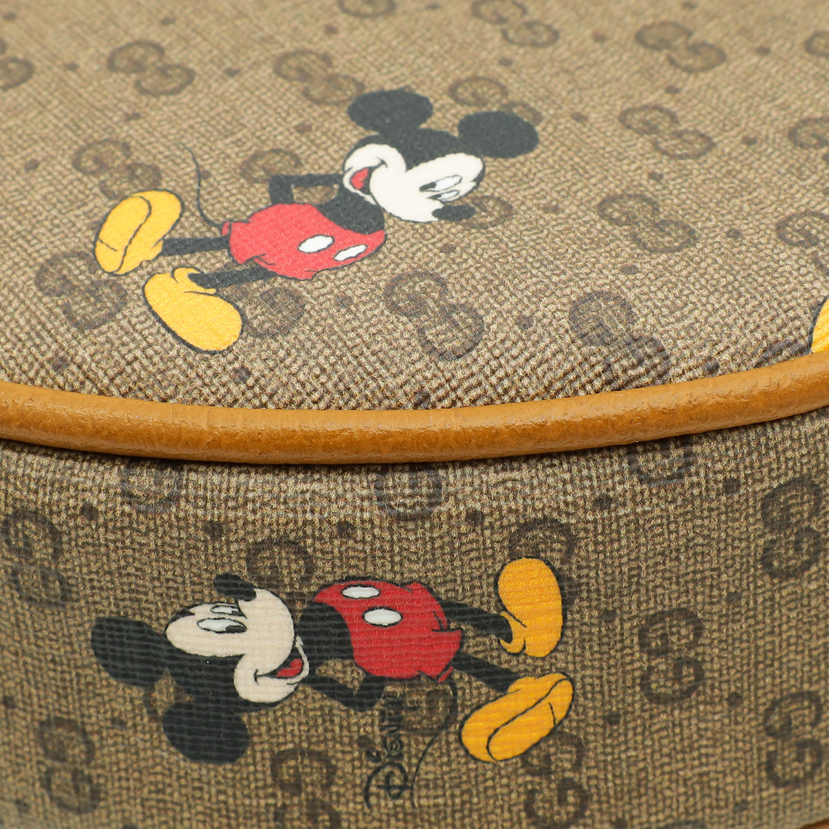 Gucci x Disney Beige Vintage GG Supreme Mickey Mouse Round Backpack Bag