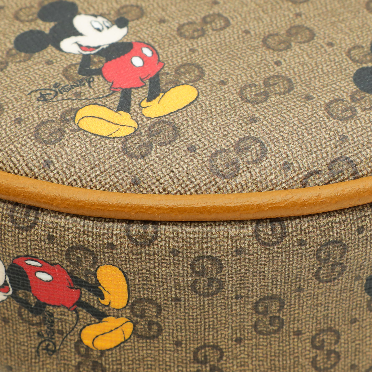 Gucci x Disney Beige Vintage GG Supreme Mickey Mouse Round Backpack Bag