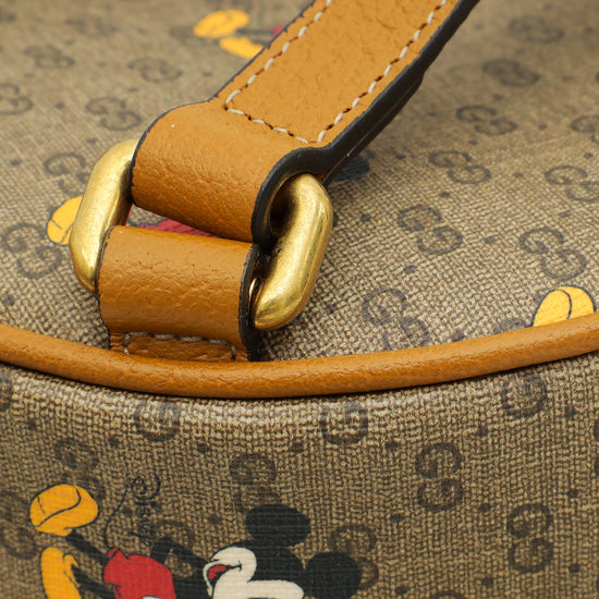 Gucci x Disney Beige Vintage GG Supreme Mickey Mouse Round Backpack Bag