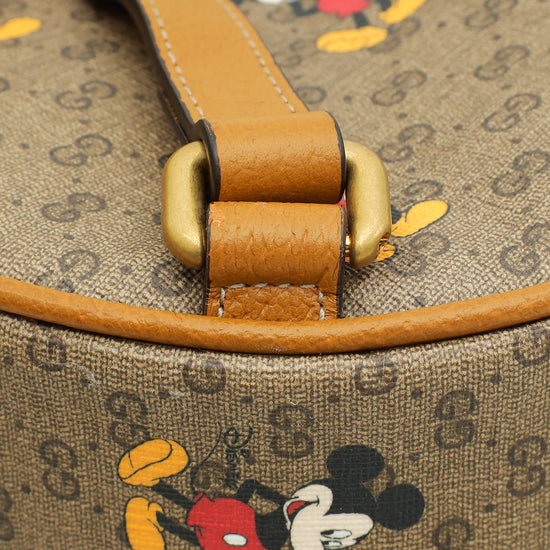 Gucci x Disney Beige Vintage GG Supreme Mickey Mouse Round Backpack Bag