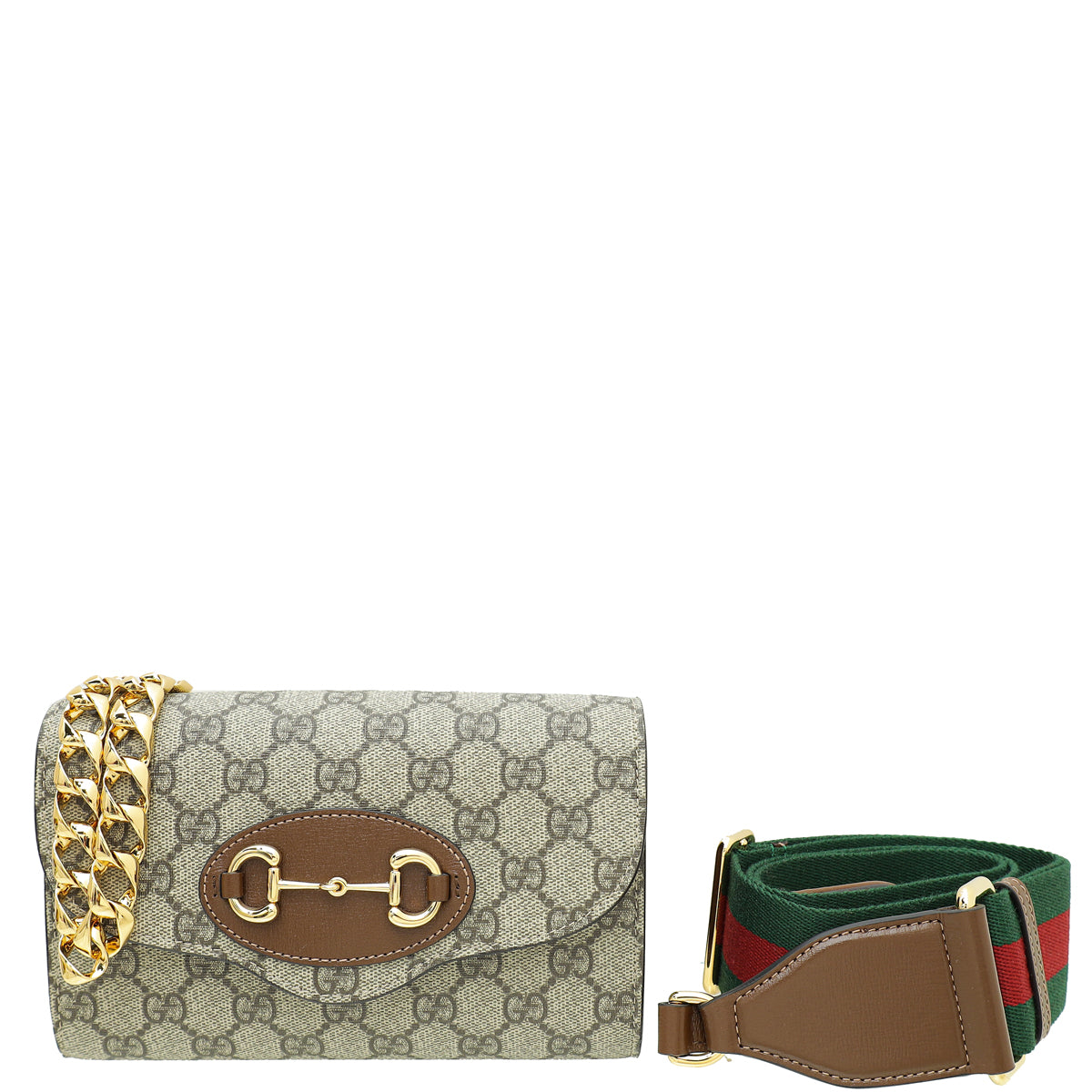 Gucci Bicolor GG Supreme Horsebit 1955 Mini Bag-Gucci-THE CLOSET
