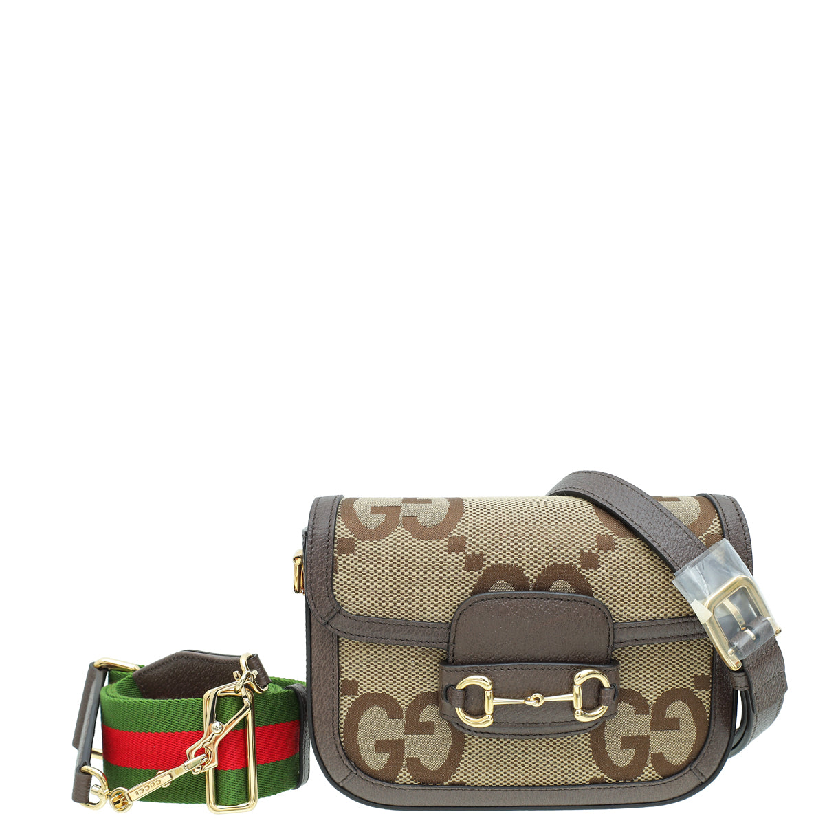 Gucci Ebony Jumbo GG Horsebit 1955 Mini Shoulder Bag-Gucci-THE CLOSET