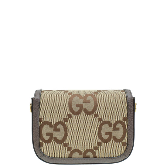 Gucci Ebony Jumbo GG Horsebit 1955 Mini Shoulder Bag