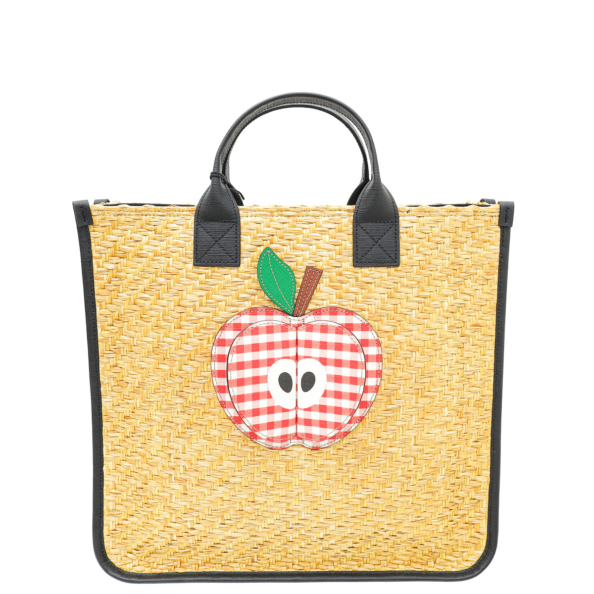 Gucci Bicolor Straw Children's 3-D Apple Tote Bag-Gucci-THE CLOSET