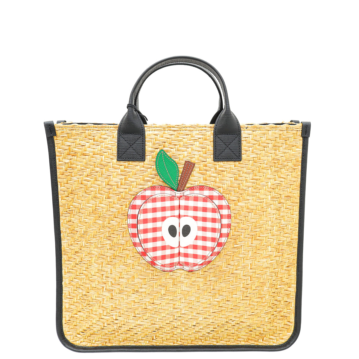 Load image into Gallery viewer, Gucci Bicolor Straw Children&amp;#39;s 3-D Apple Tote Bag
