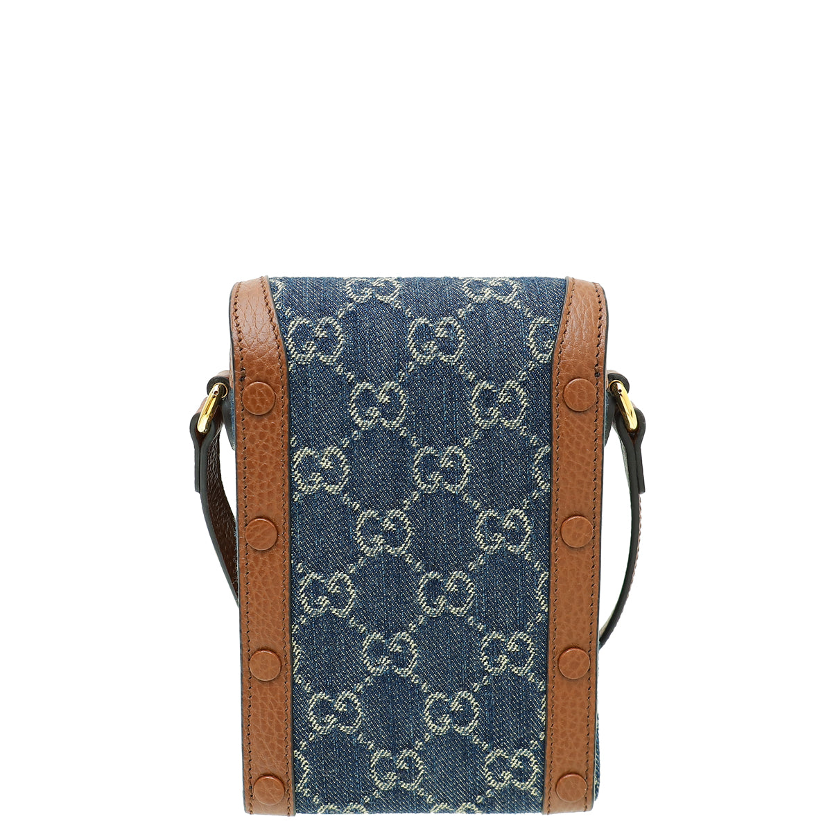 Gucci GG Denim Bicolor Horsebit 1955 Mini Rectangular Bag-Gucci-THE CLOSET