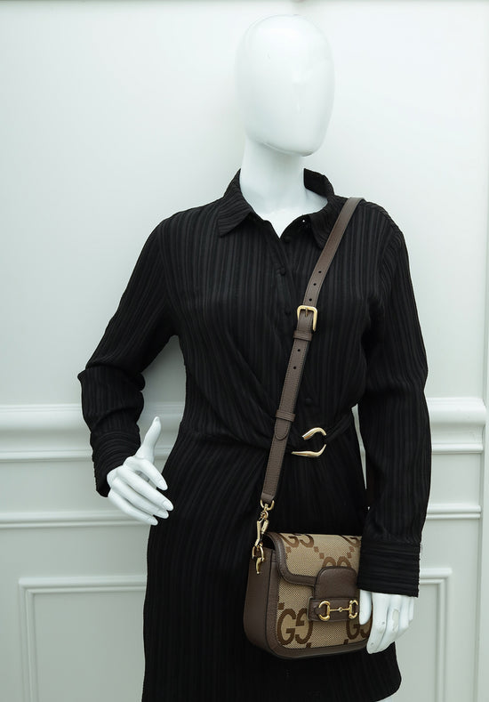 Gucci Bicolor GG Jumbo GG Horsebit 1955 Mini Shoulder Bag