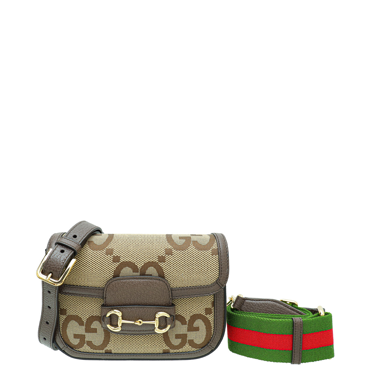 Gucci Bicolor Jumbo GG Horsebit 1955 Mini Shoulder Bag-Gucci-THE CLOSET