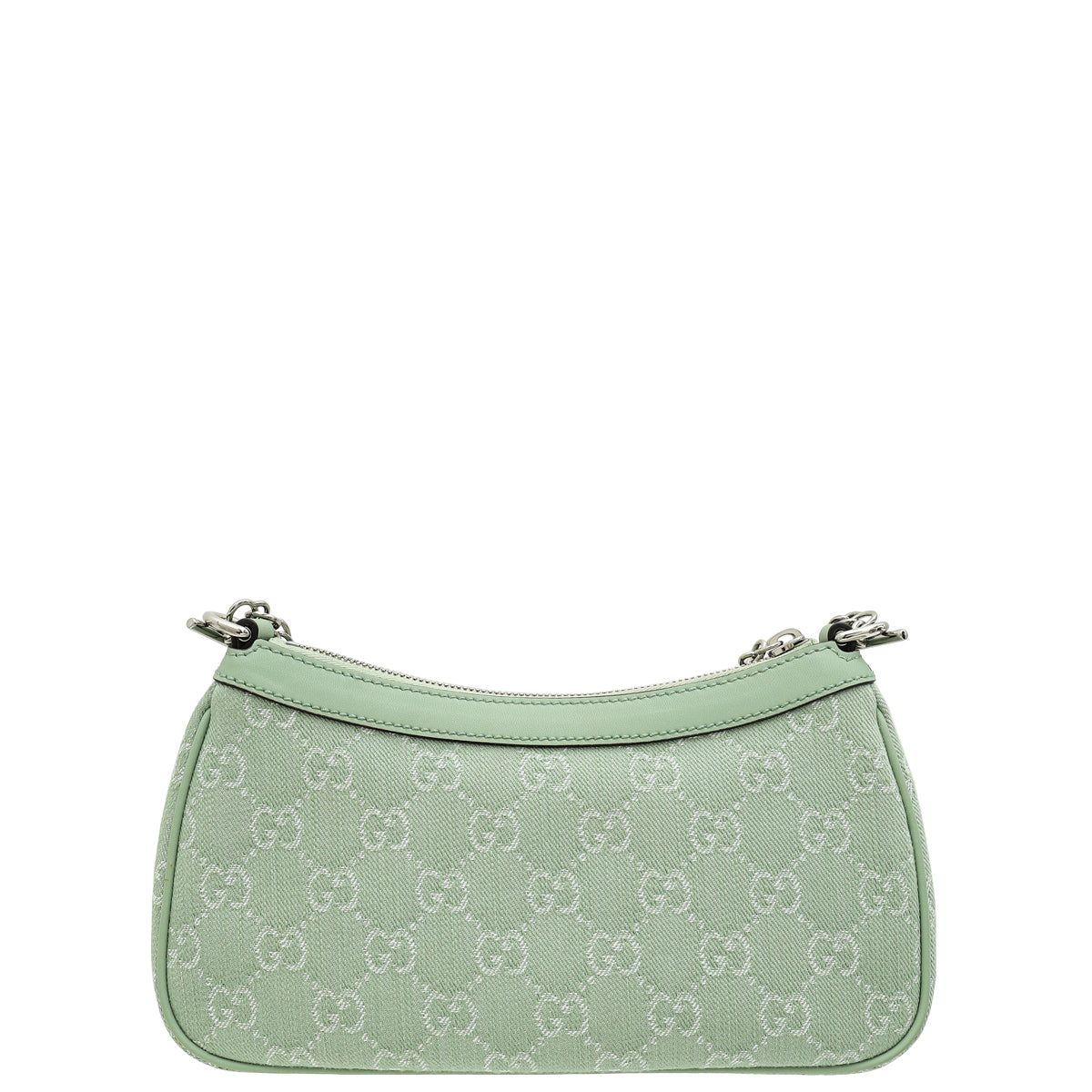 Gucci Pale Green GG Ophidia Denim Small Shoulder Bag-Gucci-THE CLOSET