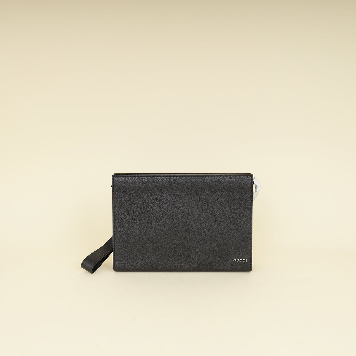 Gucci Black Logo Wristlet Pouch W/ A.A Initials on the Wristlet-Gucci-THE CLOSET