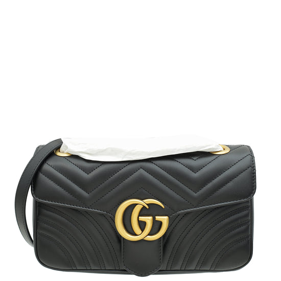 Gucci Black GG Marmont Matelasse Small Bag