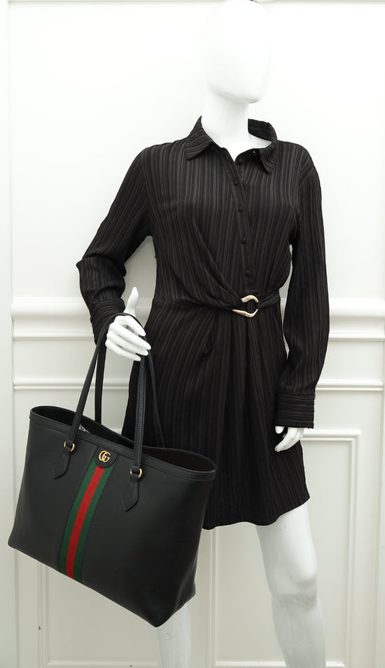 Gucci Black Ophidia Medium Tote Bag-Gucci-THE CLOSET