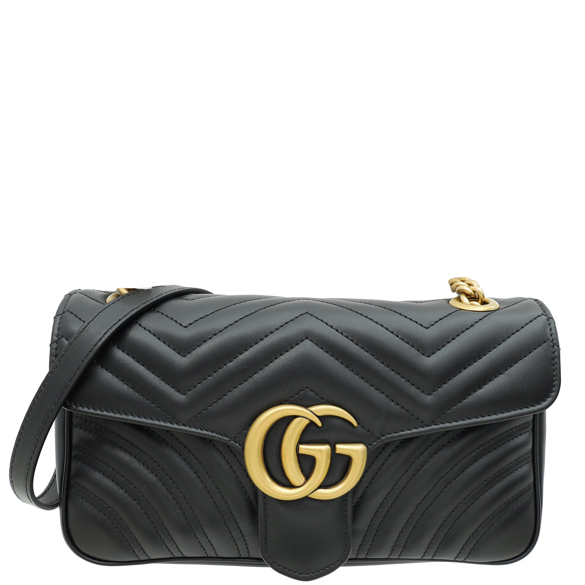 Gucci Black GG Marmont Small Shoulder Bag