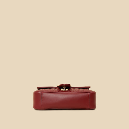 Gucci Burgundy GG Marmont Small Shoulder Bag-Gucci-THE CLOSET