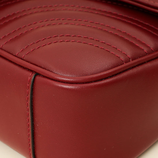 Gucci Burgundy GG Marmont Small Shoulder Bag-Gucci-THE CLOSET