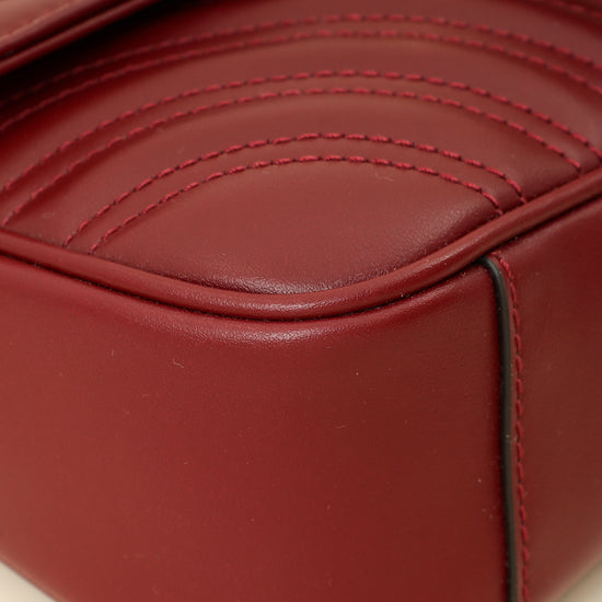 Gucci Burgundy GG Marmont Small Shoulder Bag-Gucci-THE CLOSET