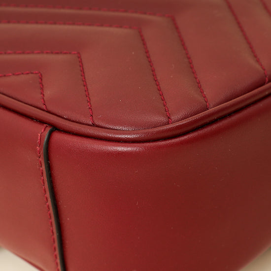 Gucci Burgundy GG Marmont Small Shoulder Bag-Gucci-THE CLOSET