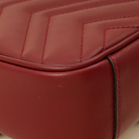 Gucci Burgundy GG Marmont Small Shoulder Bag-Gucci-THE CLOSET