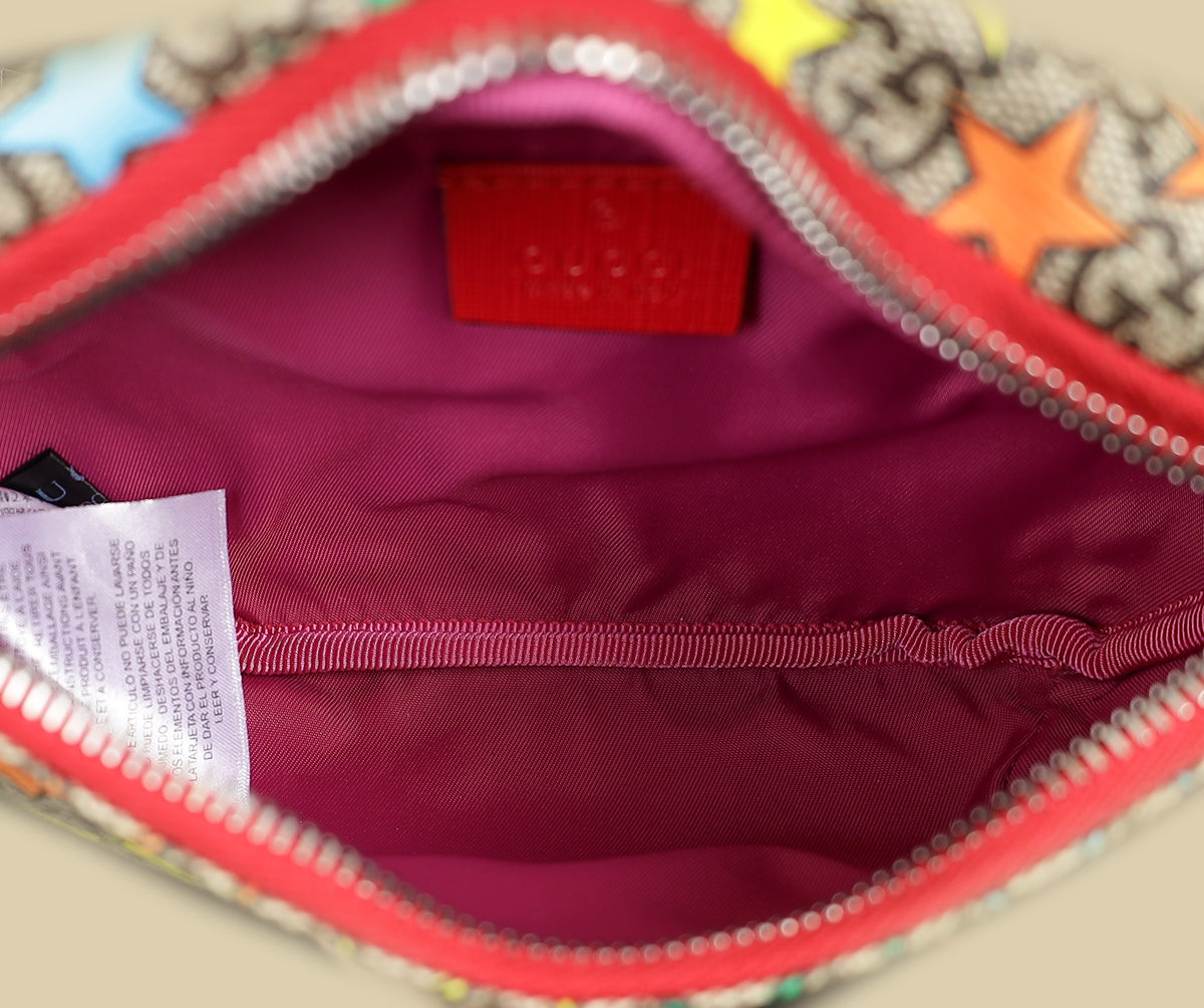 Gucci Multicolor GG Supreme Stars Print Web Children's Belt Bag-Gucci-THE CLOSET