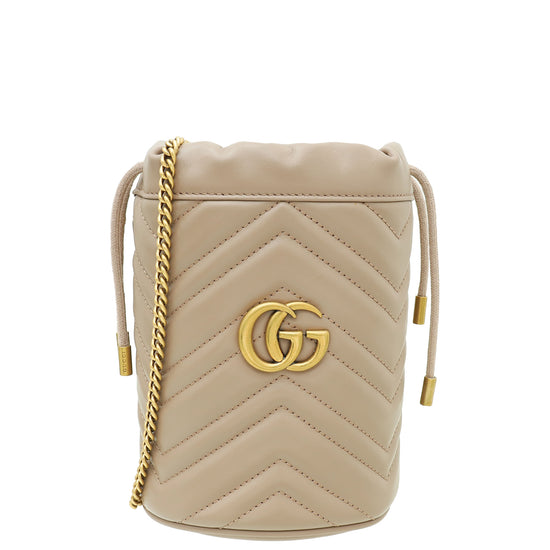 Gucci Dusty Pink GG Marmont Mini Bucket Bag