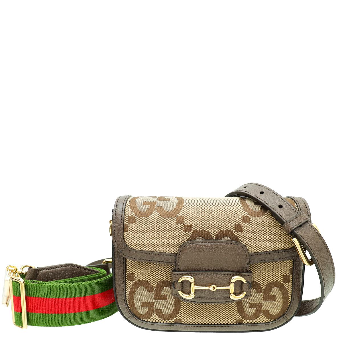 Gucci Bicolor Jumbo GG Horsebit 1955 Mini Shoulder Bag-Gucci-THE CLOSET