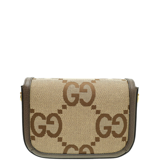 Gucci Bicolor Jumbo GG Horsebit 1955 Mini Shoulder Bag