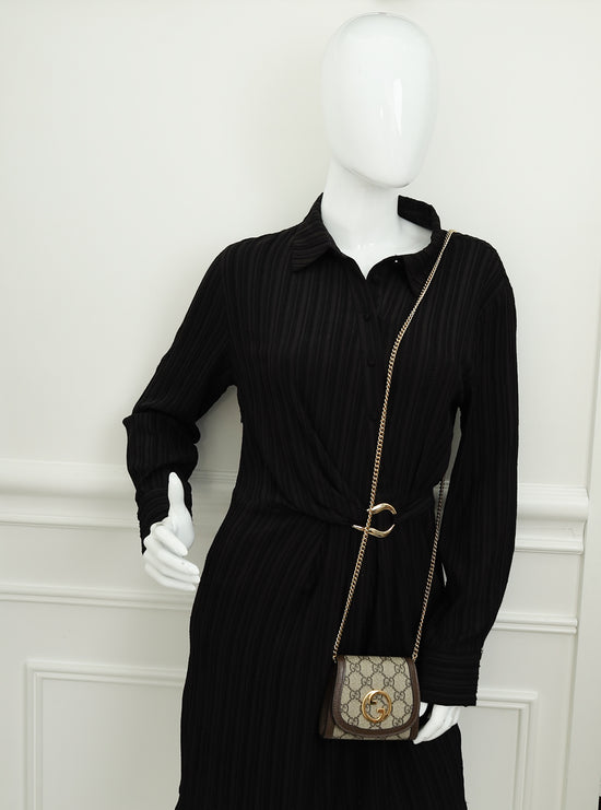 Gucci Ebony GG Guccissima Blondie Medium Chain Wallet-Gucci-THE CLOSET