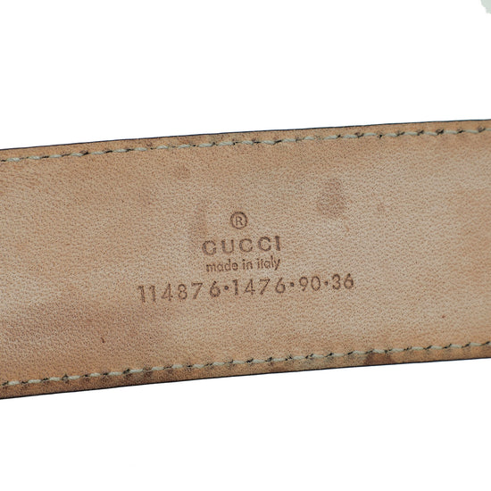 Gucci Pink Guccissima Interlocking G Buckle Belt 36
