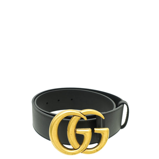 Gucci Black Double G Buckle Belt 28