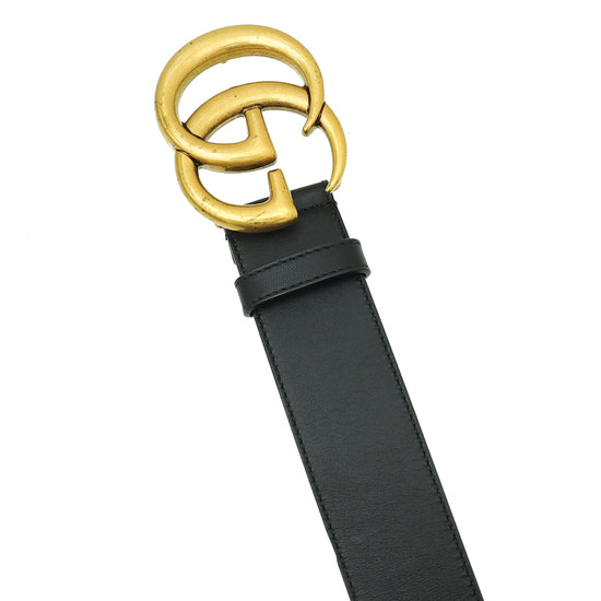 Gucci Black Double G Buckle Belt 28