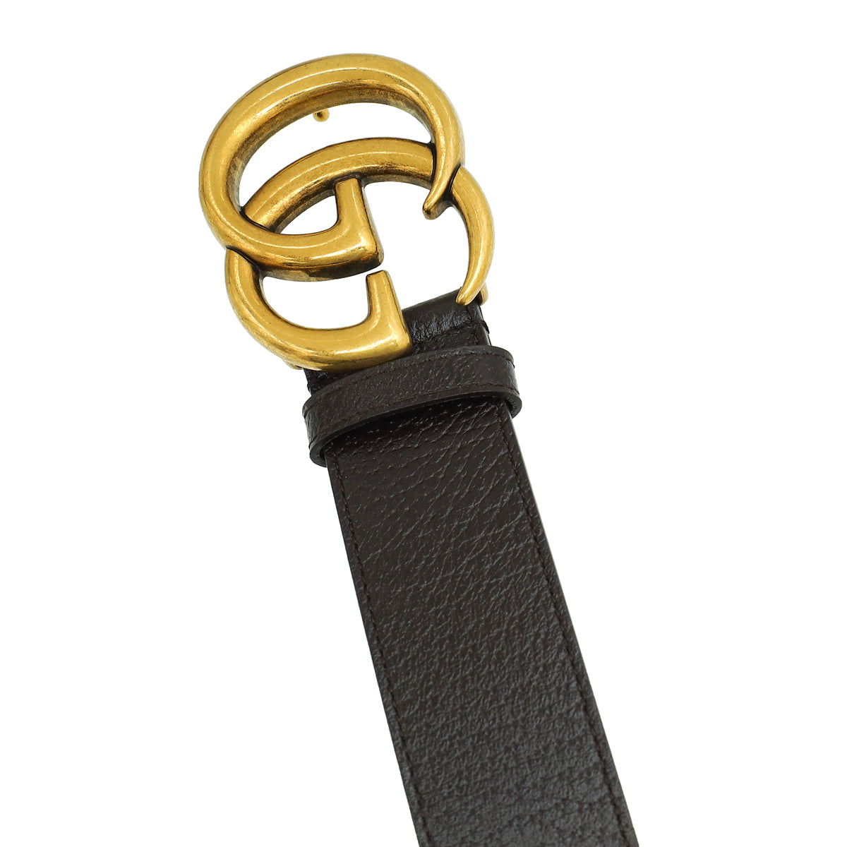 Gucci Chocolate Brown Double G Buckle Belt 38