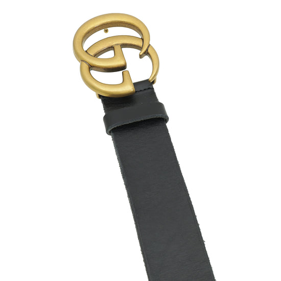 Gucci Black GG Marmont Wide Belt 28