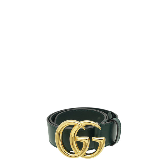 Gucci Forest Green GG Marmont Wide Belt 30