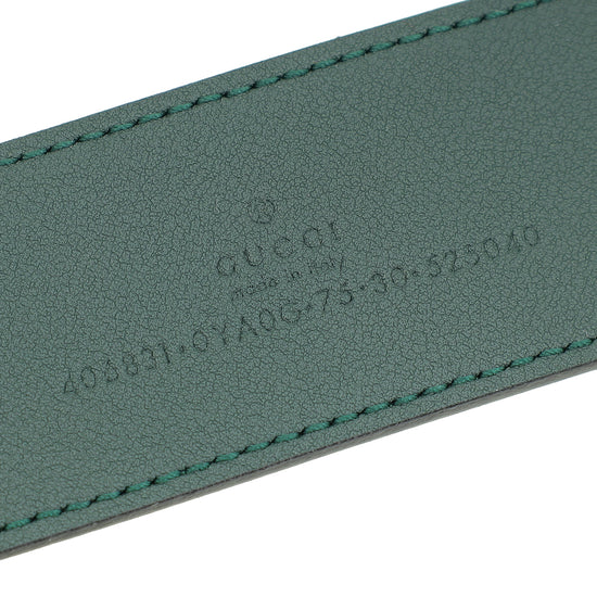 Gucci Forest Green GG Marmont Wide Belt 30