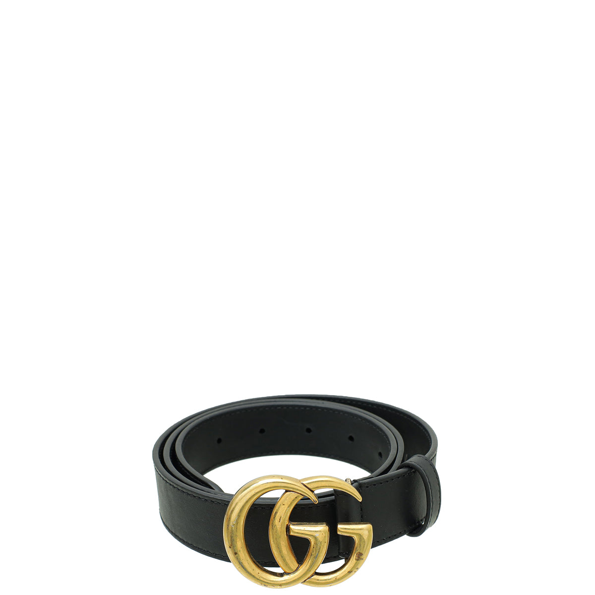 Gucci Black Double G Buckle 30mm Belt 36