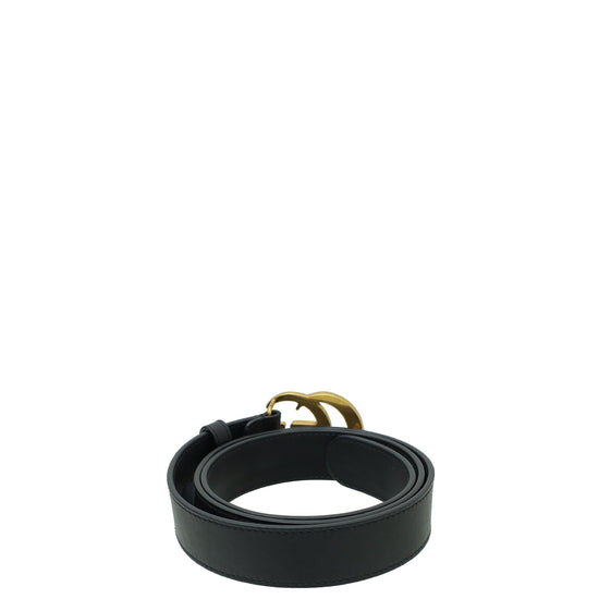 Gucci Black Double G Buckle 30mm Belt 36