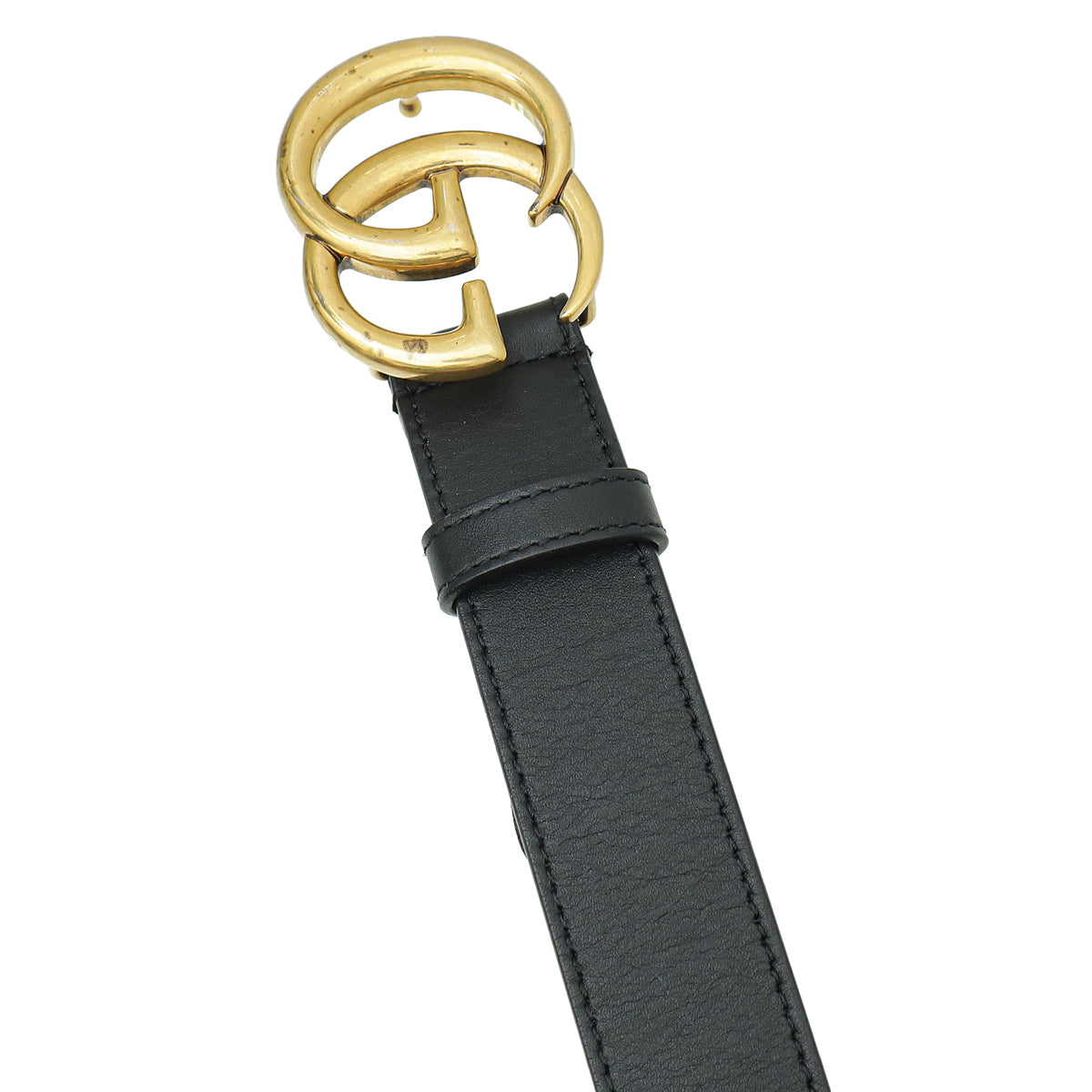 Gucci Black Double G Buckle 30mm Belt 36