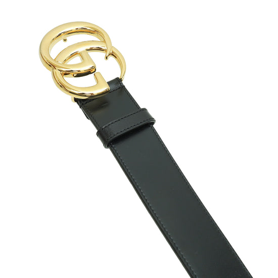 Gucci Black GG Marmont Wide Belt 34