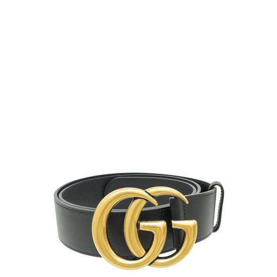 Gucci Black GG Marmont Wide Belt 36