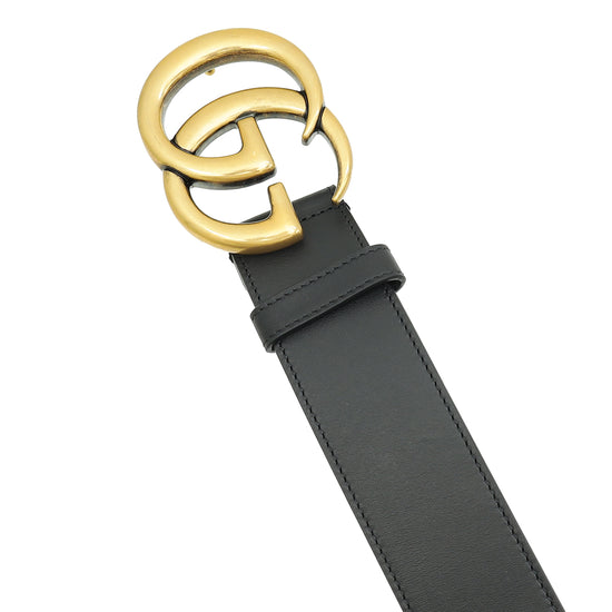 Gucci Black GG Marmont Wide Belt 36-Gucci-THE CLOSET