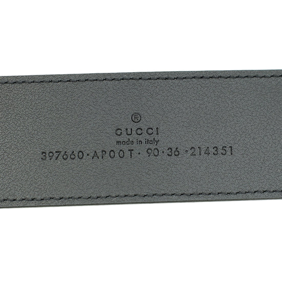 Gucci Black GG Marmont Wide Belt 36-Gucci-THE CLOSET